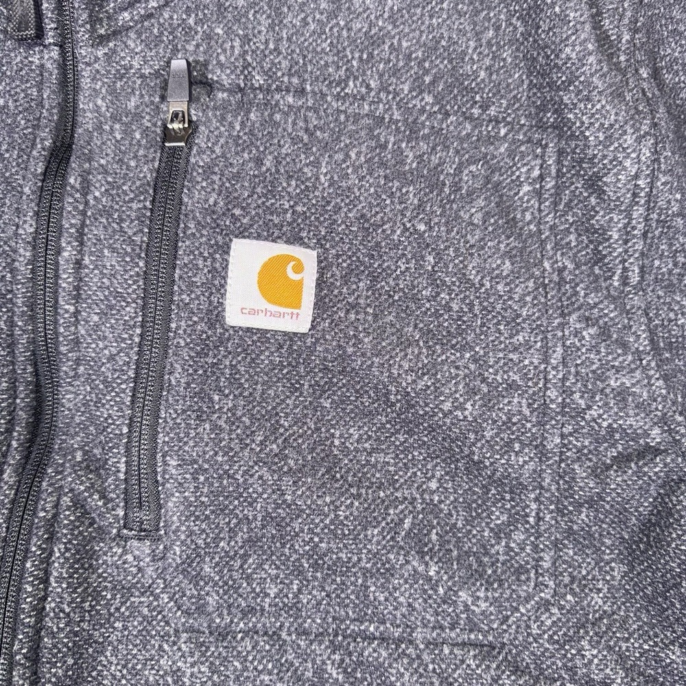 Carhartt Mens Full Zip Sweatshirt Jacket Size L work Polyester Knit - Picture 3 of 11